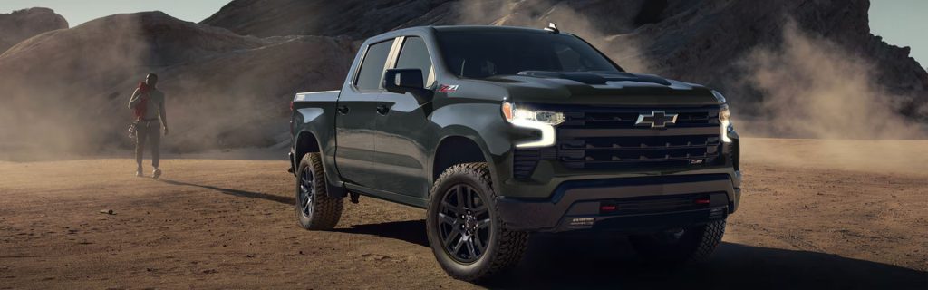 2026 Chevrolet Silverado 1500 Z71 off-road pickup truck on desert terrain